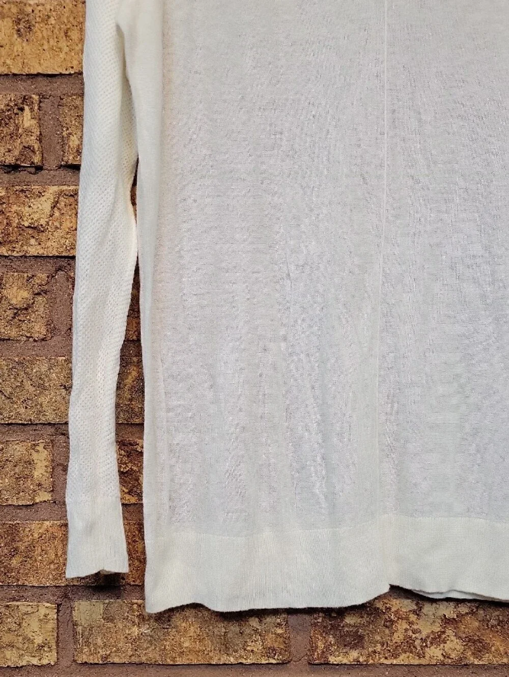 Gap Linen Viscose Blend Lightweight Sweater Ivory Size Medium Stichy Sleeve